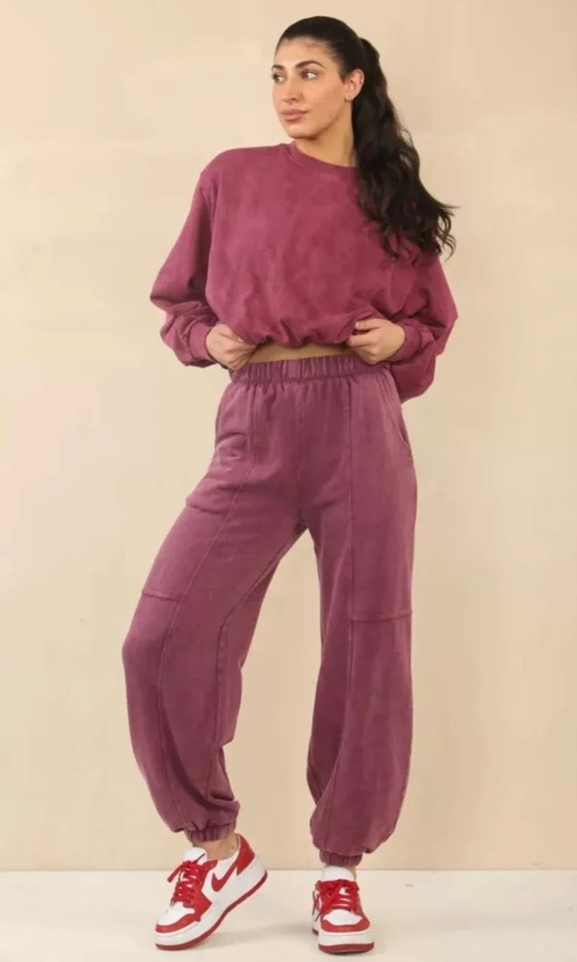 Acid Wash With Bubble Hem Lounge suit