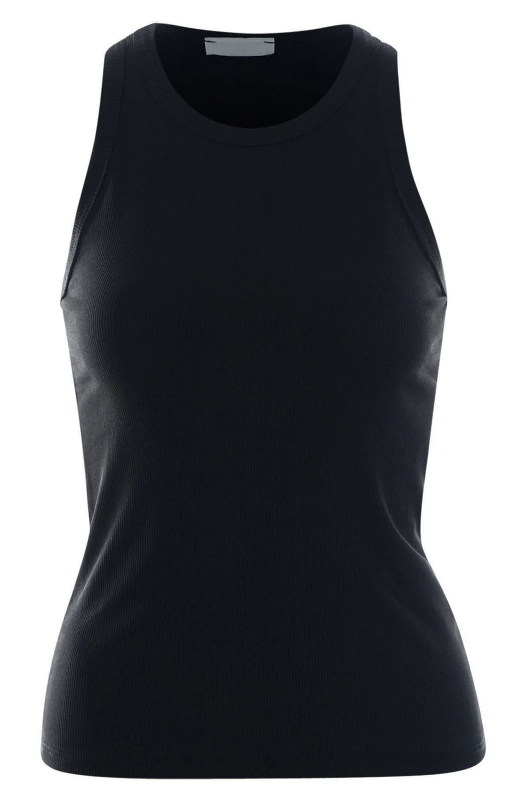 ABBY RIBBED VEST TOP-BLACK