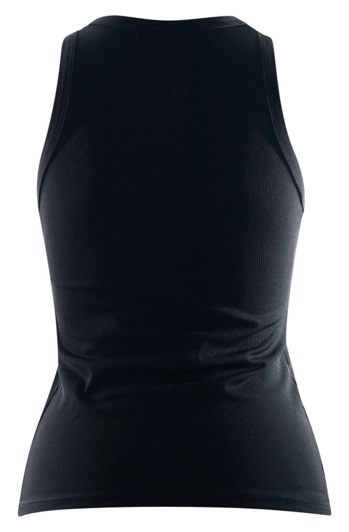ABBY RIBBED VEST TOP-BLACK
