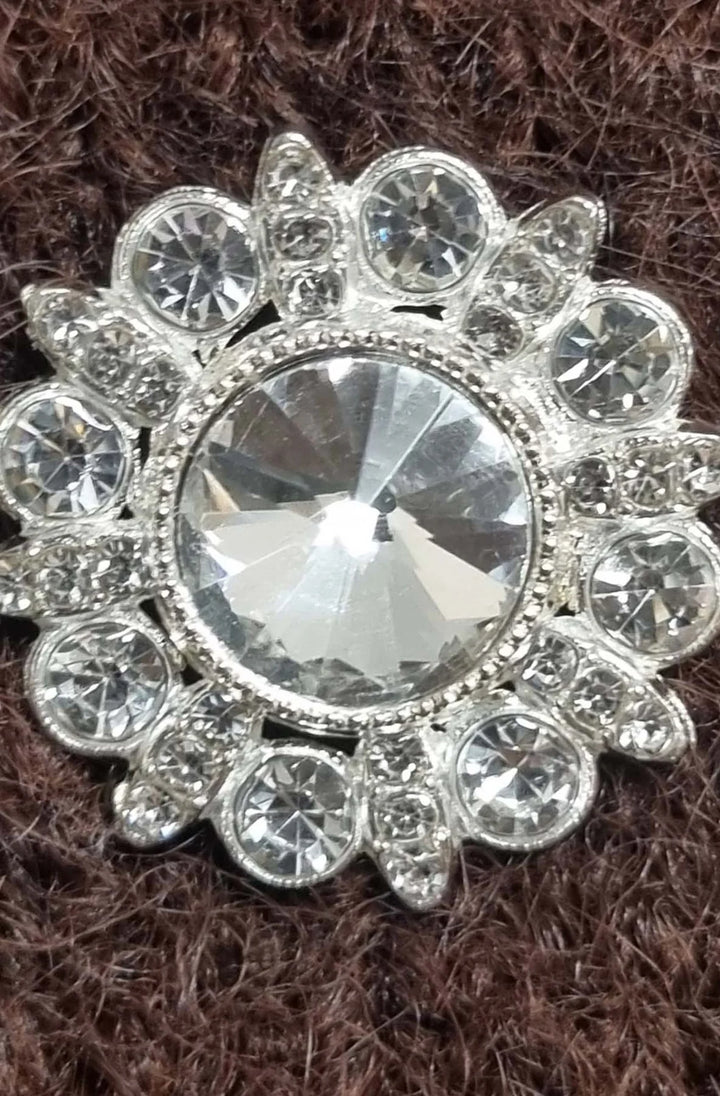 Amira Gem Button Cardigan Vest-Dark Brown