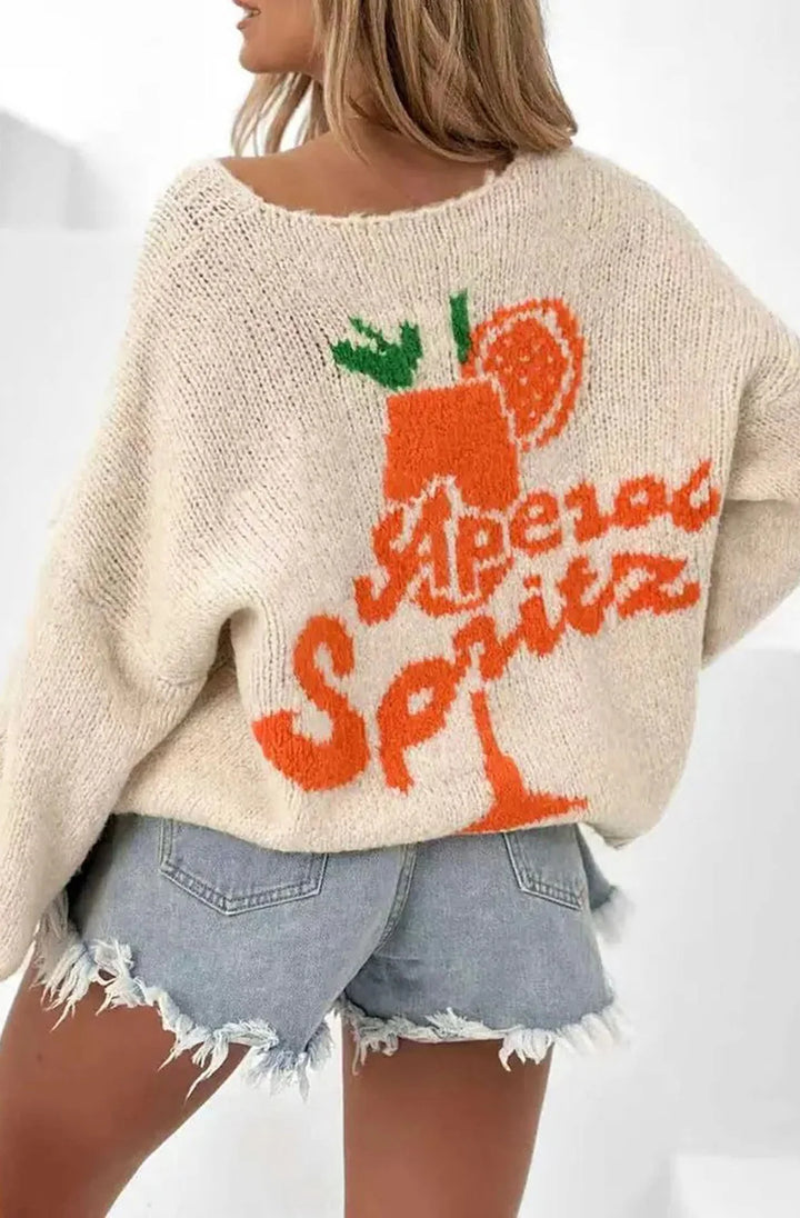APEROL SPRITZ' KNITTED CARDIGAN-CREAM