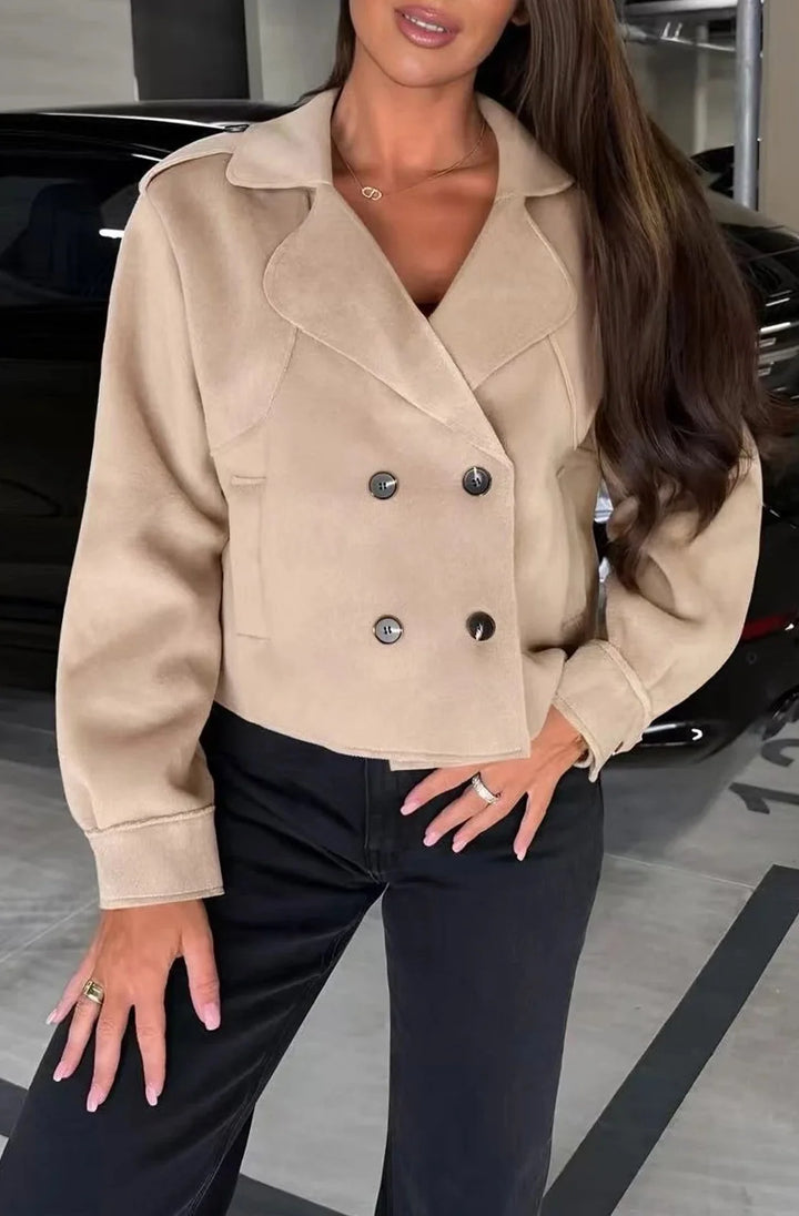 CHERYL SUEDETTE POCKET DETAIL JACKET-STONE