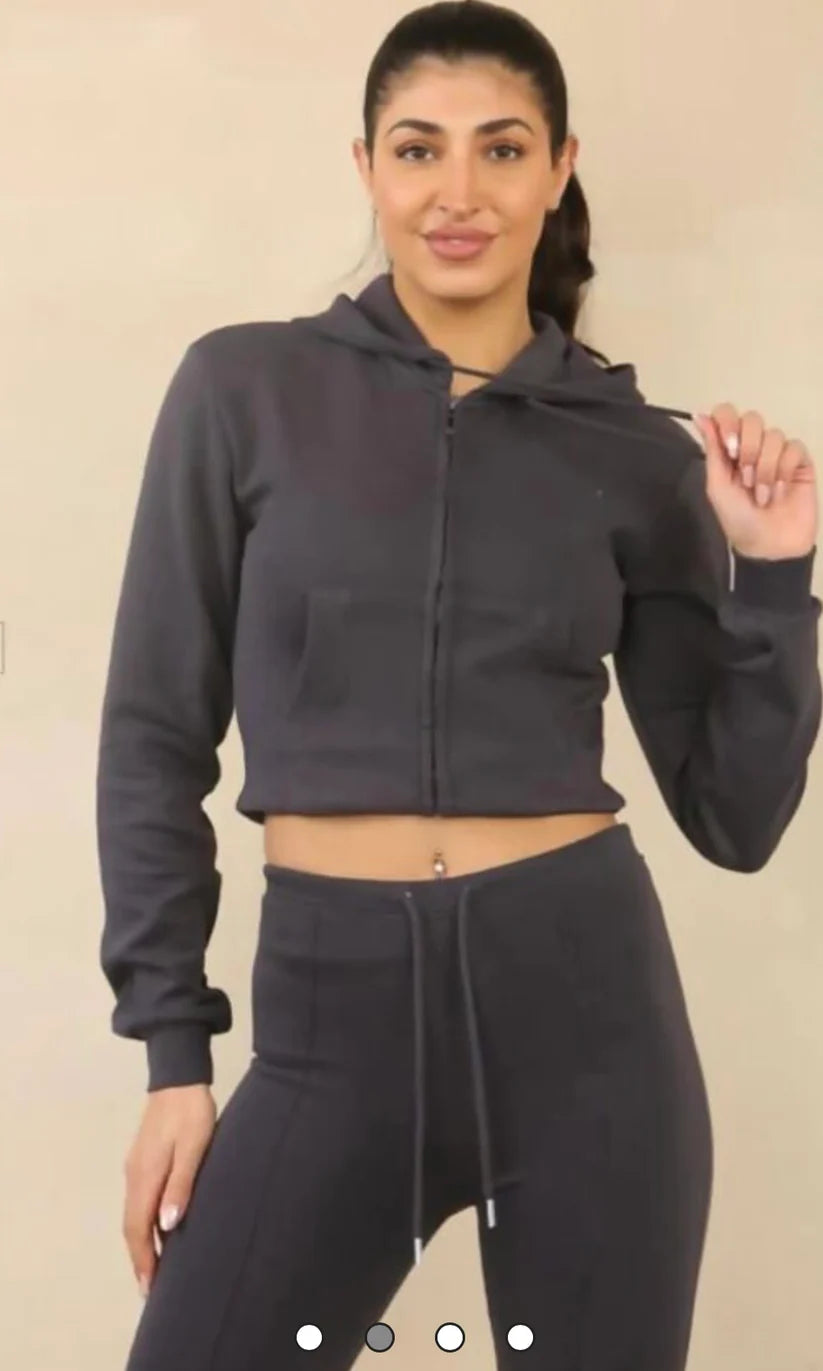 Zip Hoody with Bell bottom Lounge set