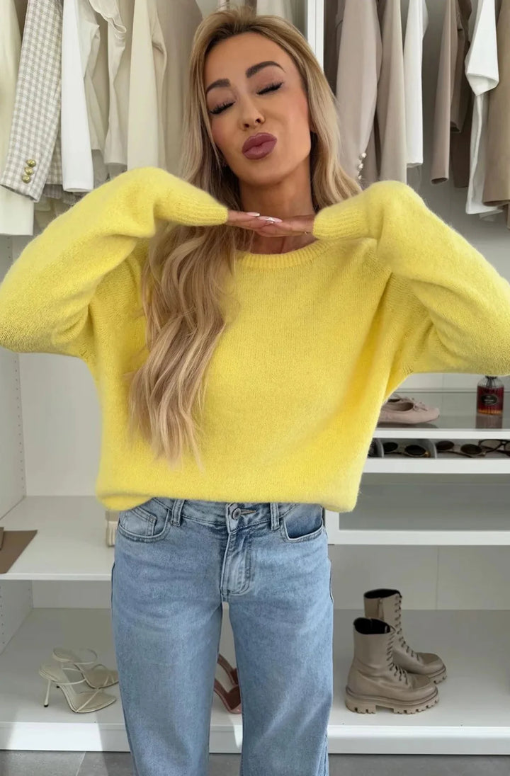 ELISHA LIGHT KNITTED JUMPER SWEATER-YELLOW