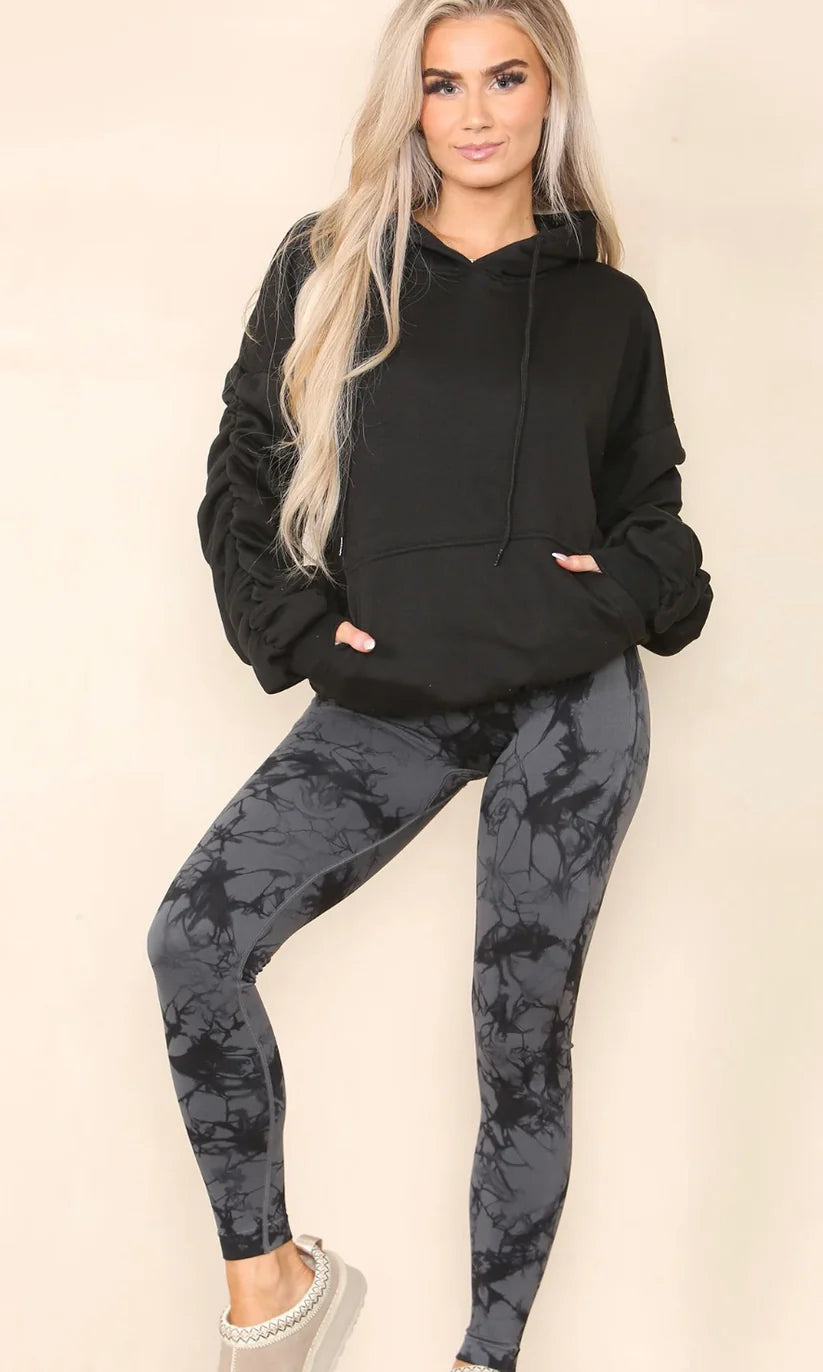 Ruched Sleeve Hoody