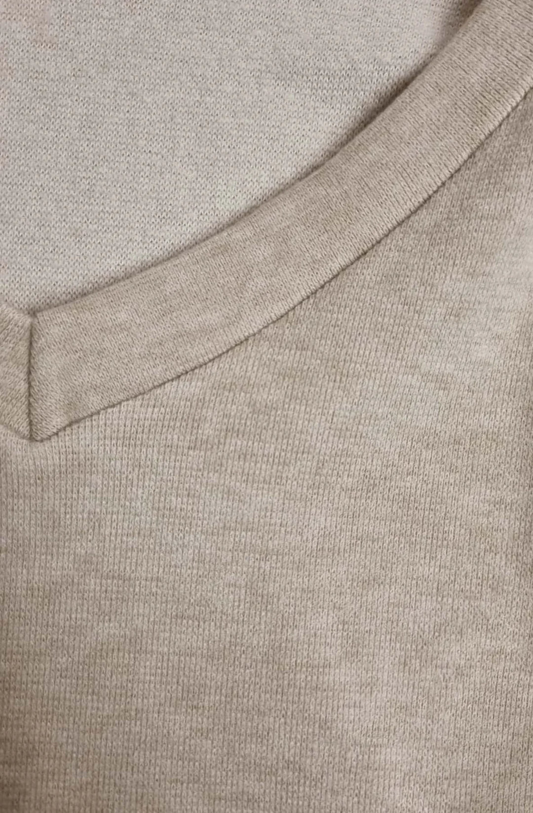IRMA V-NECK SWEATER JUMPER DRESS–STONE