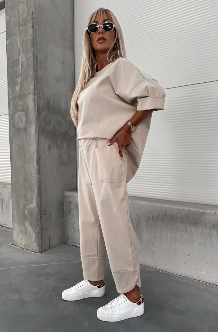 Liora Oversize Pocket Co-ord Set-Stone