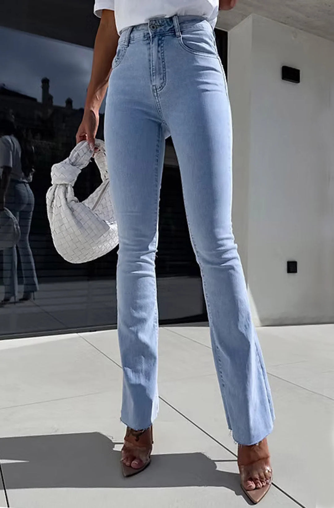 QUINN WIDE LEG DENIM JEANS-BLUE