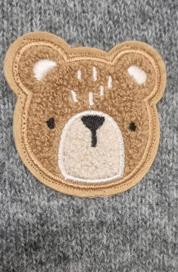 Sia Teddy Buttoned Cardigan-Grey