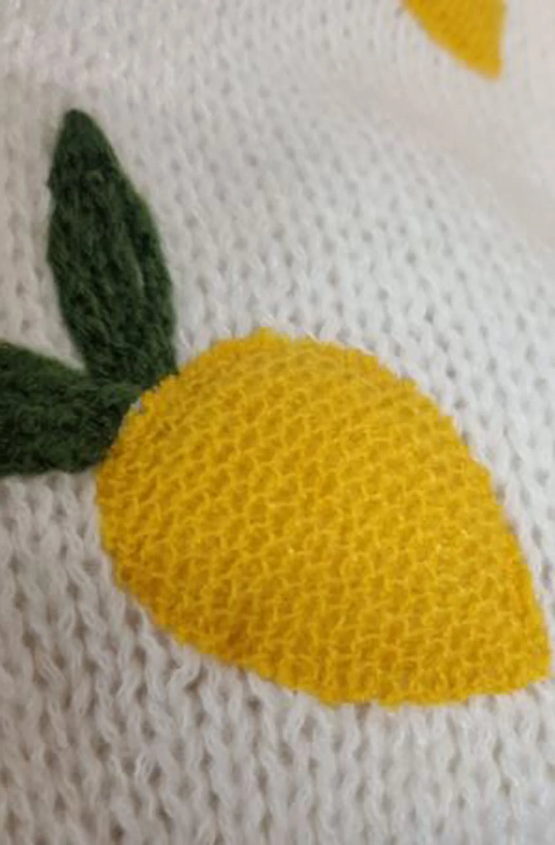 SOFIA 'LEMON' APPLIQUE EMBROIDERED KNITTED CARDIGAN-IVORY