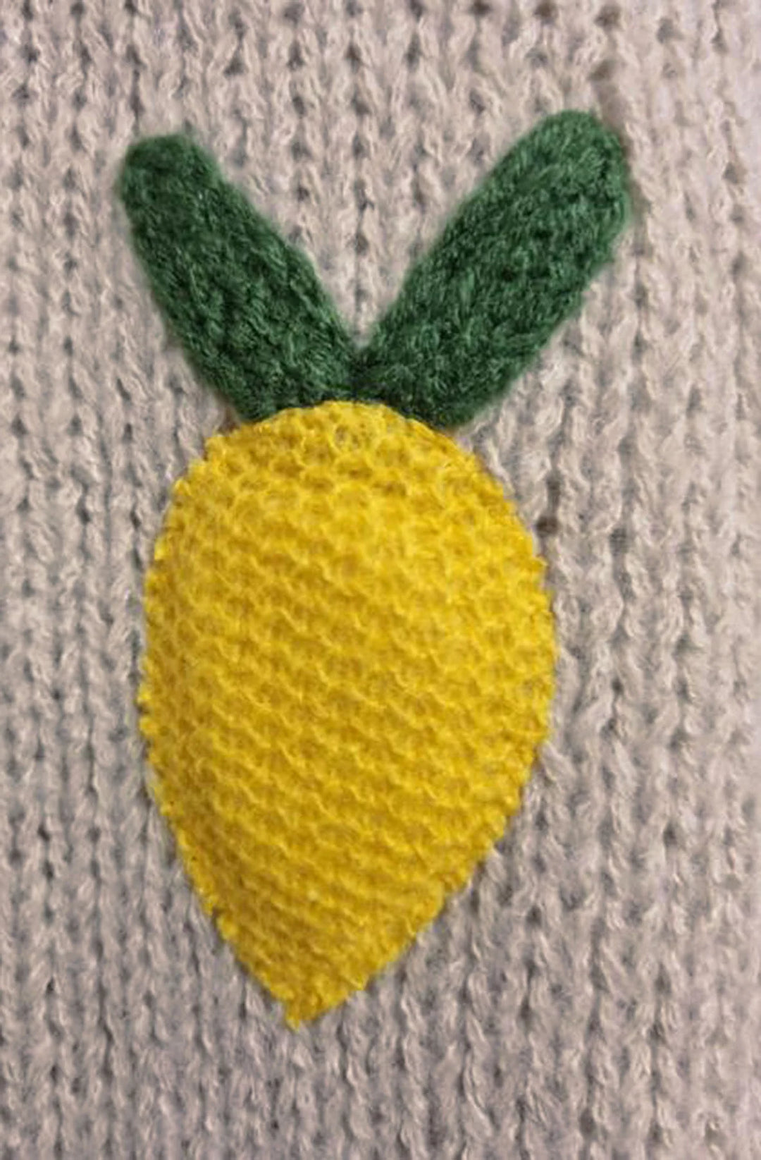 SOFIA 'LEMON' APPLIQUE EMBROIDERED KNITTED CARDIGAN-STONE