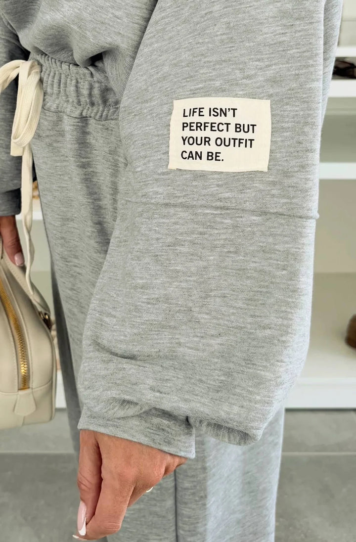 TANYA TWO PIECE CO-ORD LOUNGEWEAR SET-GREY