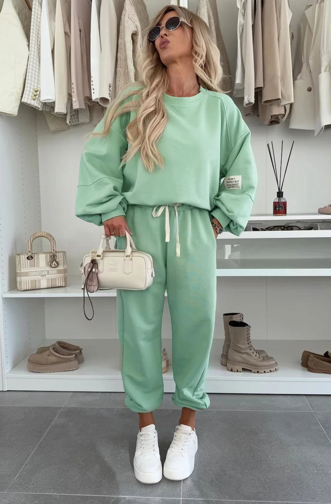 Tanya Two Piece Co-Ord Loungewear Set-Mint