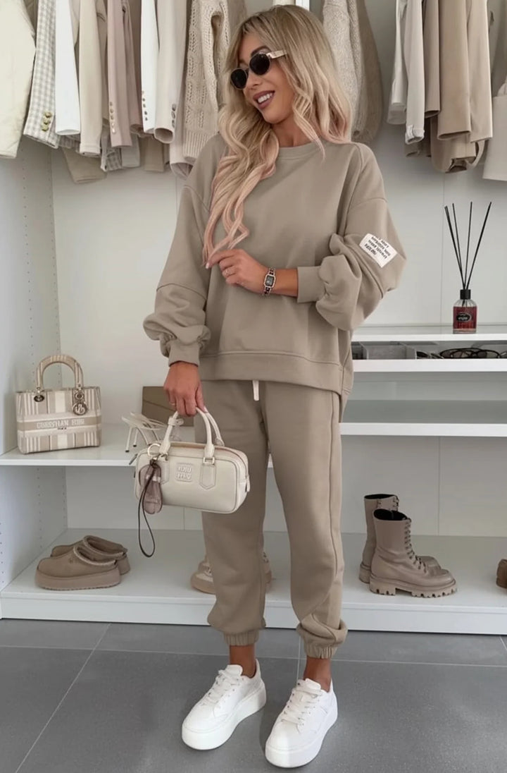 Tanya Two Piece Co-Ord Loungewear Set-Mocha