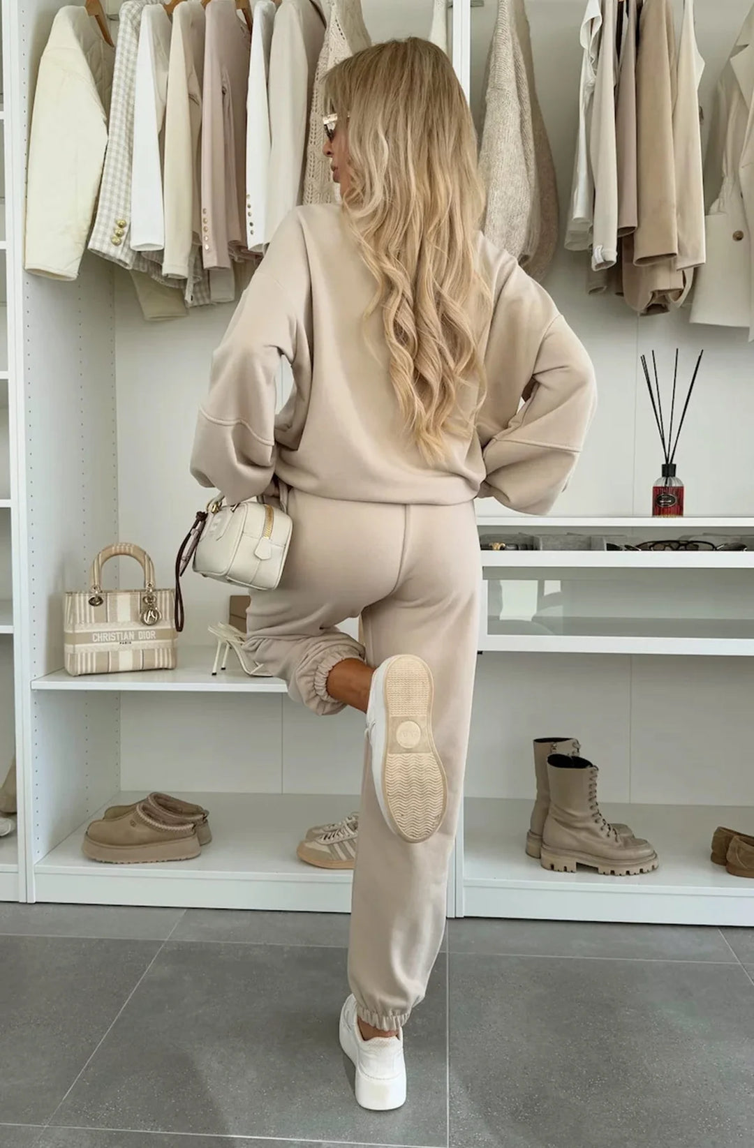 TANYA TWO PIECE CO-ORD LOUNGEWEAR SET-STONE