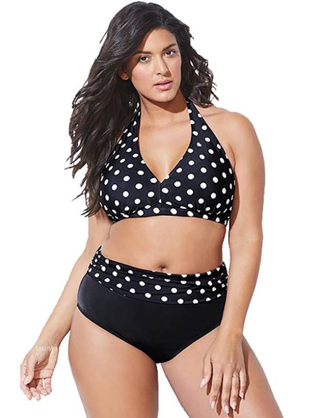 Plus Size Polka Dot Sexy Summer Women's Bikini Set