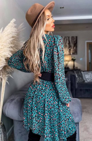 Dania Leopard Asymmetric Dress
