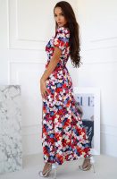 Rivera Floral Wrap Satin Maxi Dress