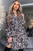 Teya Chiffon Animal Tiered Frill Dress