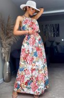 Vana Side Slit Floral Maxi Dress